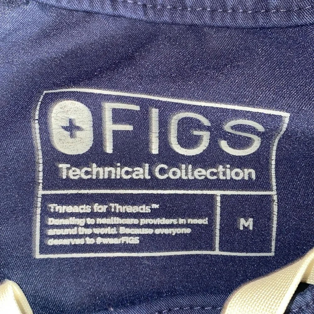 Figs Scrub Pants Men's Medium Dark Blue Polyester Cairo Cargo Scrub Pants